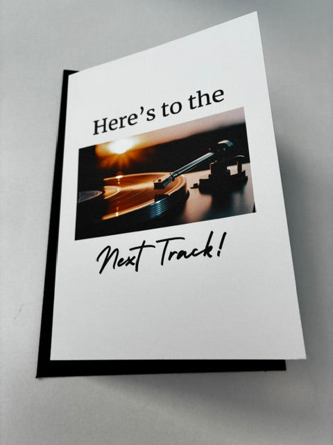 Here’s to the Next Track – Music New Beginnings Card