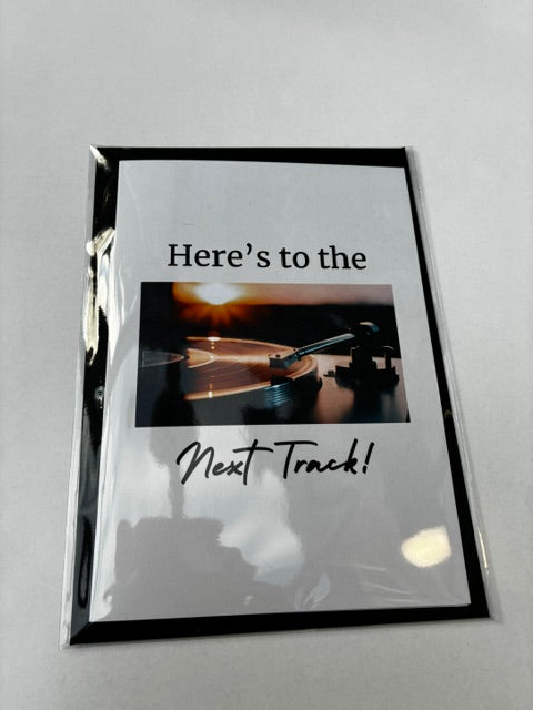 Here’s to the Next Track – Music New Beginnings Card